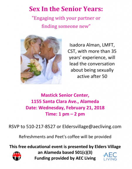 Sex In The Seniors Elders Years Village Talk With Isadora Alman Aec Living 7297